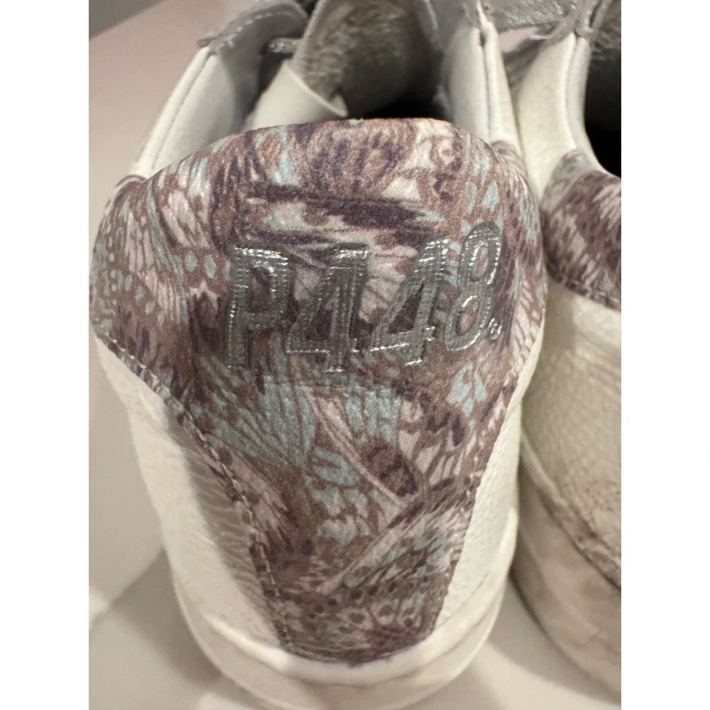 P448 John White Silver Glitter Paisley Low Top Sneakers‎ Made in Italy l 9/40